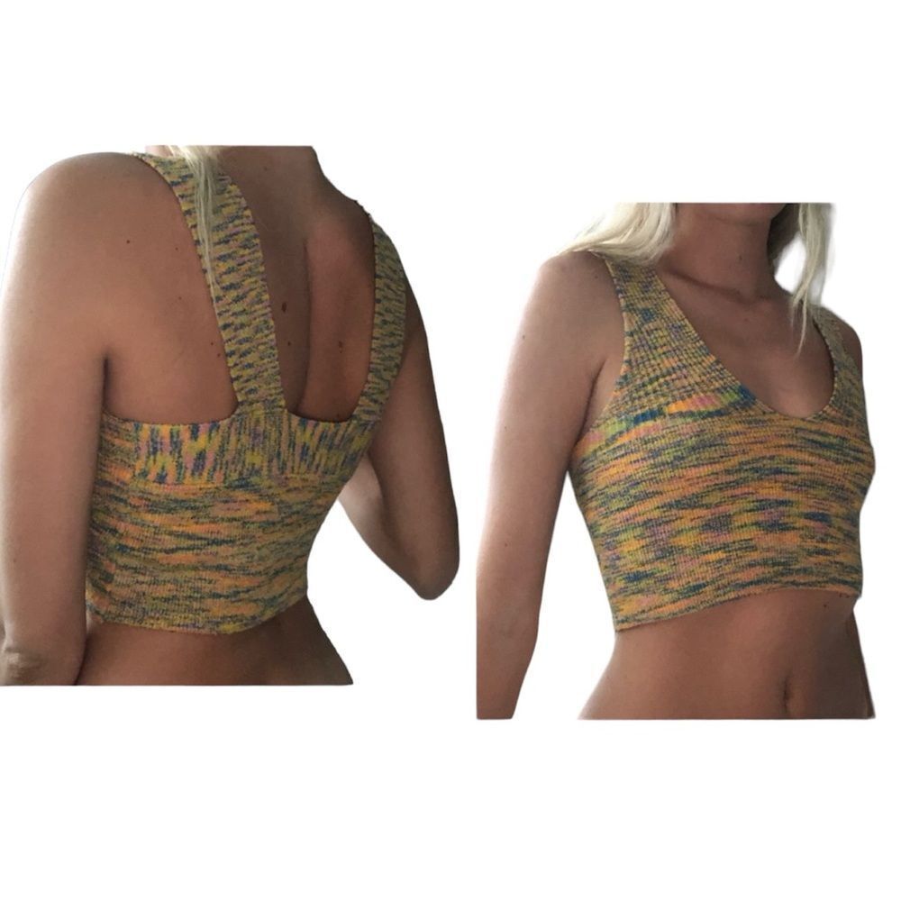 Urban Outfitters Y2K Women's Multi-Color Knit Crop Tank Top Vest Size L